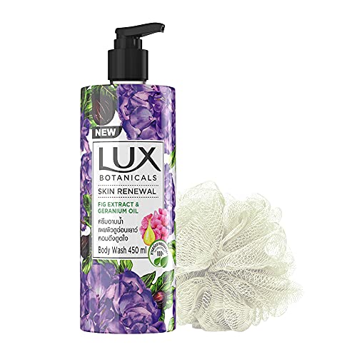 Lux Botanicals Skin Renewal Shower Gel, Natural Extracts, No Paraben, Free Loofah, 450 Ml